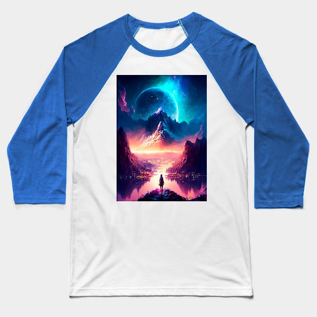 Mystical Cosmos: Chaotic Beauty Baseball T-Shirt by James Garcia